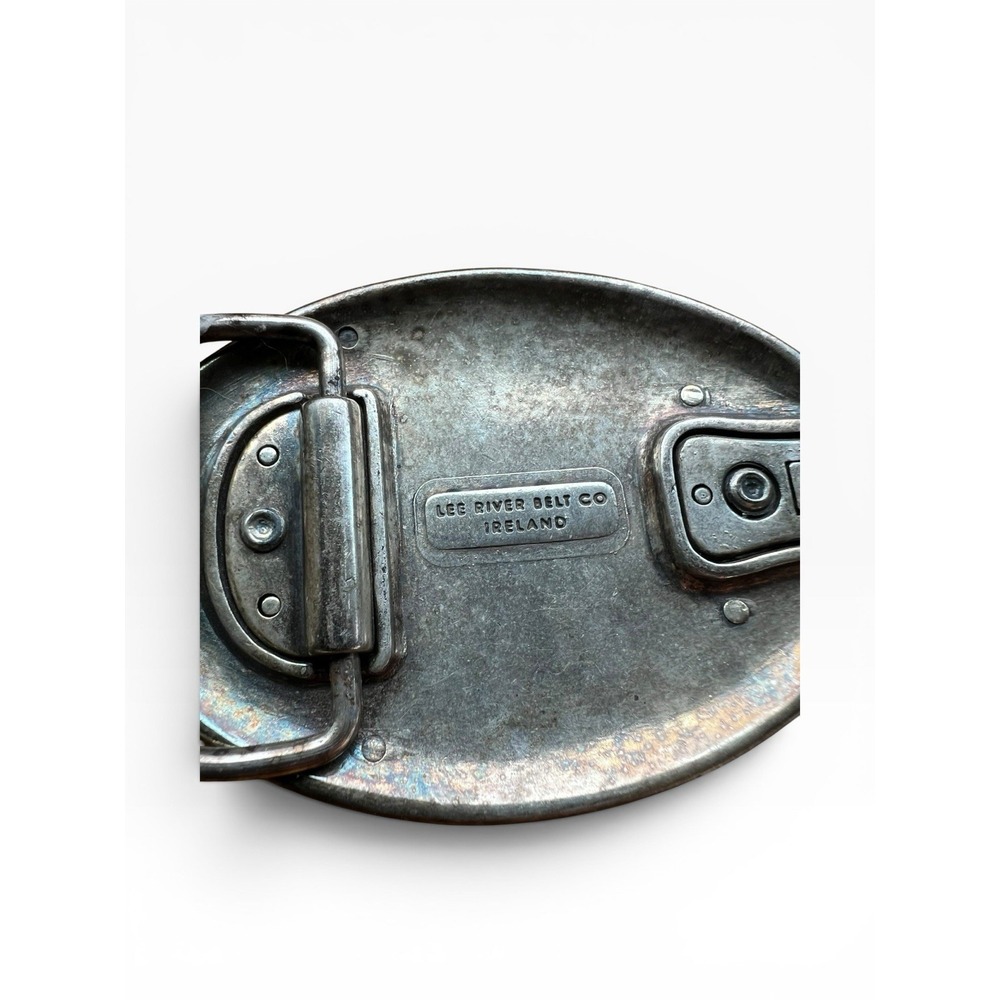 Vintage Lee River Ireland Celtic Swans Belt Buckle Pewter Irish Knotwork Birds - Picture 5 of 7